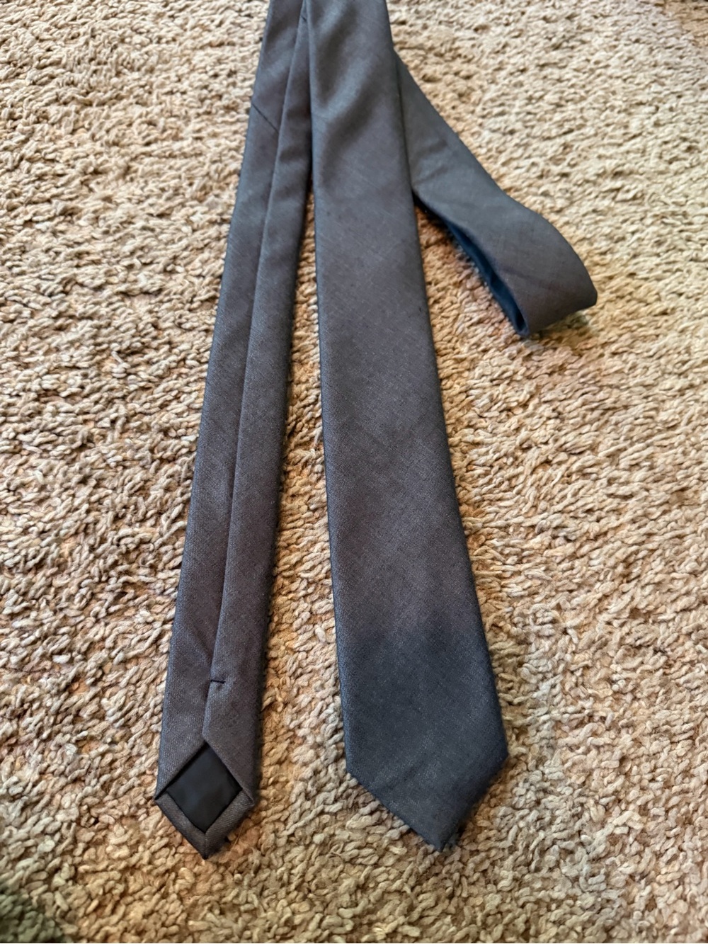 Classic Solid Men's Tie in Charcoal Gray